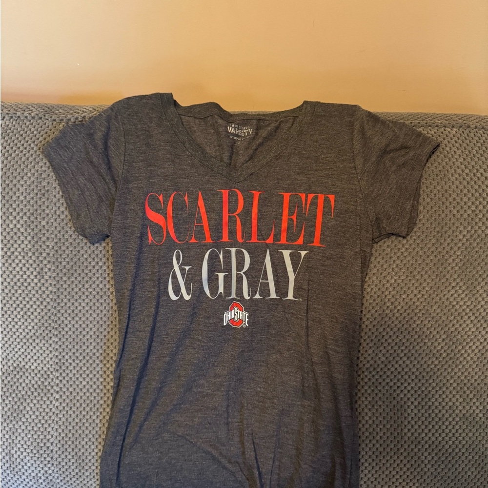 Women's Charcoal Scarlet & Gray Tee
